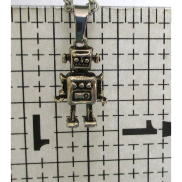 New Robot Pendant Necklace on 18' Stainless Chain Robotics Unisex Jewelry Gift - Picture 3 of 6